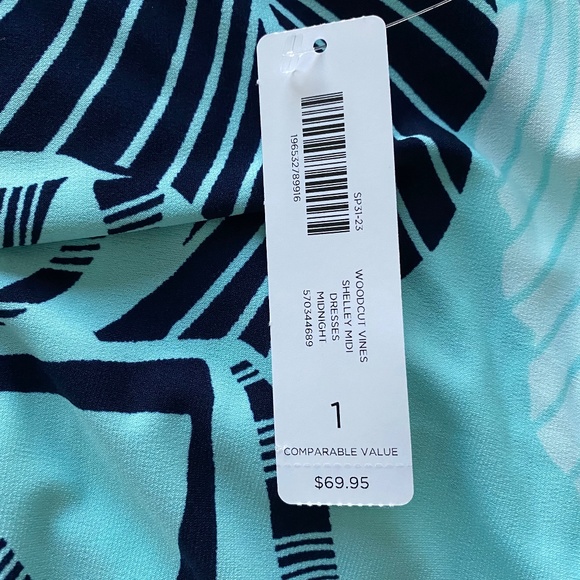 NWT Chicos Midi Dress Blue Aqua Sz M - Picture 5 of 8